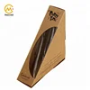 Wholesale custom printed kraft paper take away triangle food sandwich packaging box
