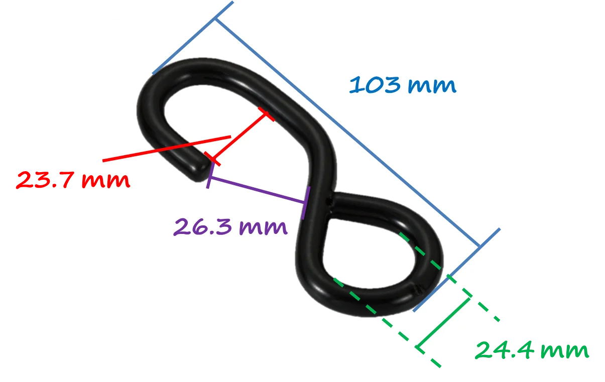 tow strap tie down PE safety bulk black s hooks