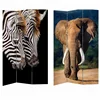 BOHEMIAN STYLE DECORATIVE 3 PANEL CANVAS & WOODEN SCREEN & ROOM DIVIDERS WITH WILDLIFE PRINTING