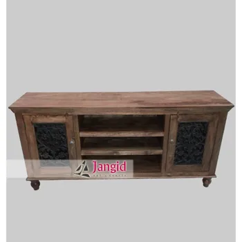 Sheesham Wooden Ethnic Dubai Country Style Tv Cabinets With Iron Sheesham Wooden Ethnic Dubai Country Style Tv Cabinets With Iron Grills On Door
