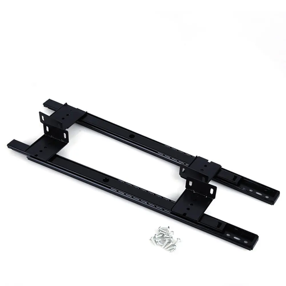 14 inch Desk Extension Computer Desk Keyboard Drawer Tray Slide Rail Rack Cupboard Wardrobe Drawer Slide Sliding Hardware Replace (Black)