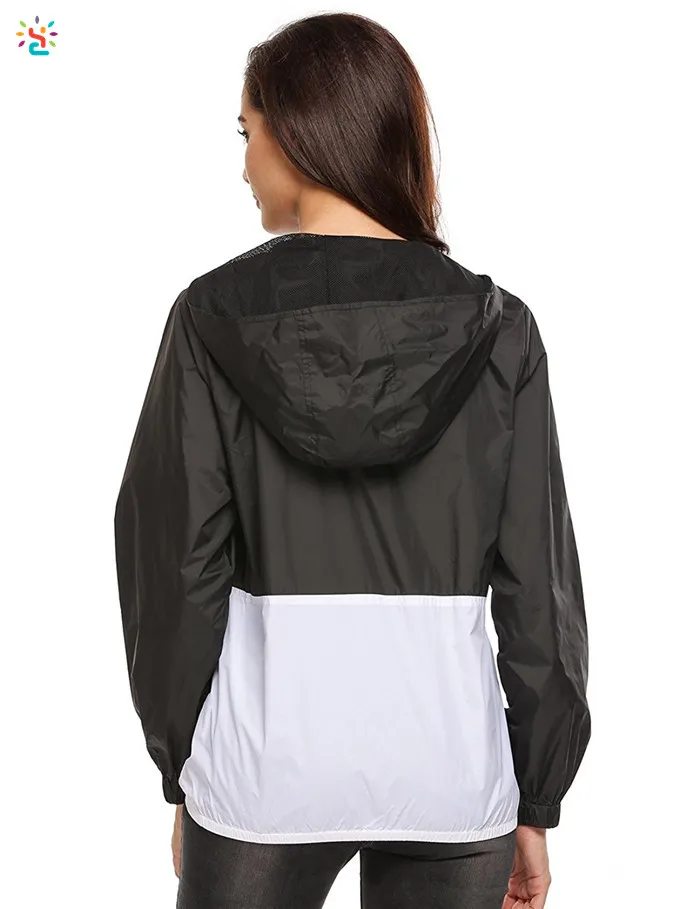 Custom Pullover Windbreaker Waterproof Hooded Jacket Semi Zipper Raincoat Breathable Outdoor