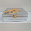 Traditional MDF box with Whitelacquer finish and Apricot Blossom Painting