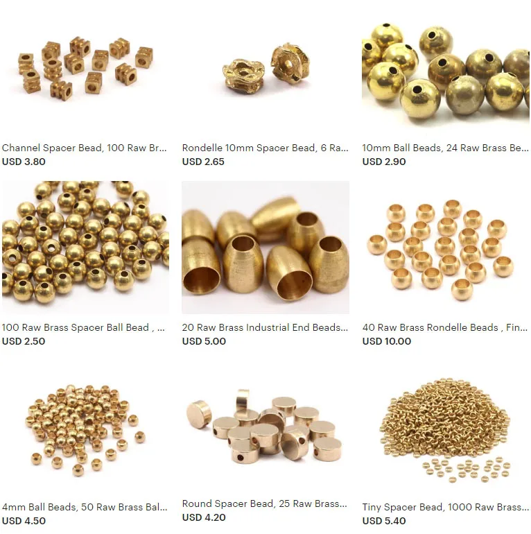 Round Raw Brass Beads - 4mm - 100 pieces