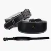 Custom Padded Leather Contoured Weightlifting Belt with Suede Lining and Steel Roller Buckle