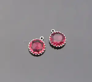 Jewelry Supplies, Silver Glass Pendant,