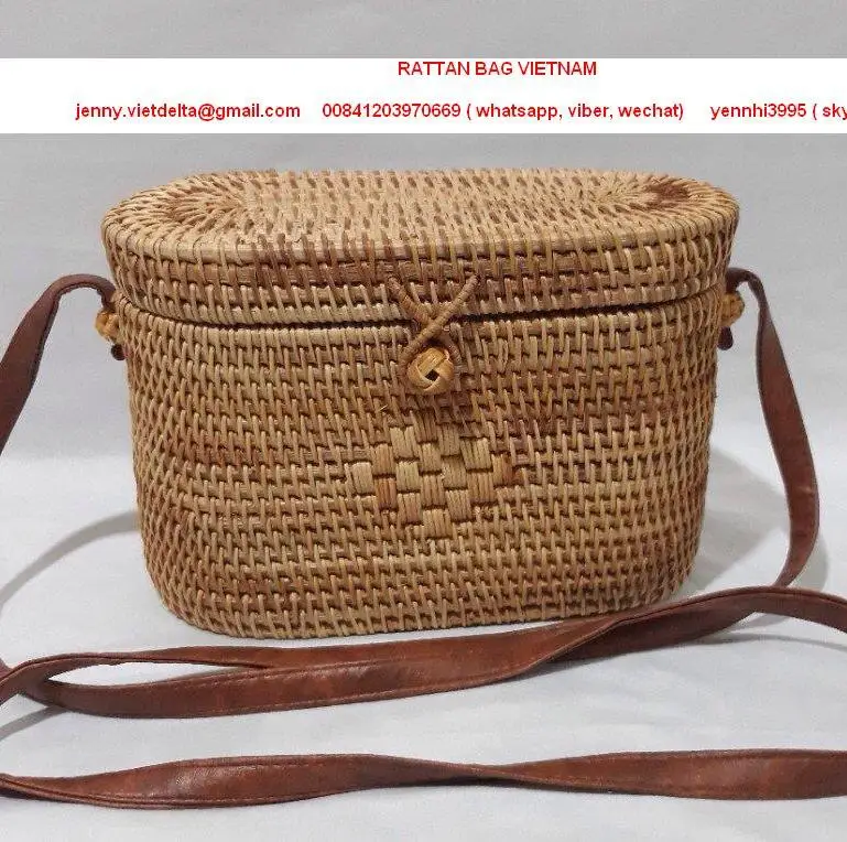 rectangle rattan bag