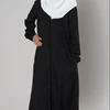 New arrivals embroidery latest bat sleeves black Muslim Girls Abaya