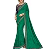 The Fabulous pattern makes this Green color Georgette Saree.