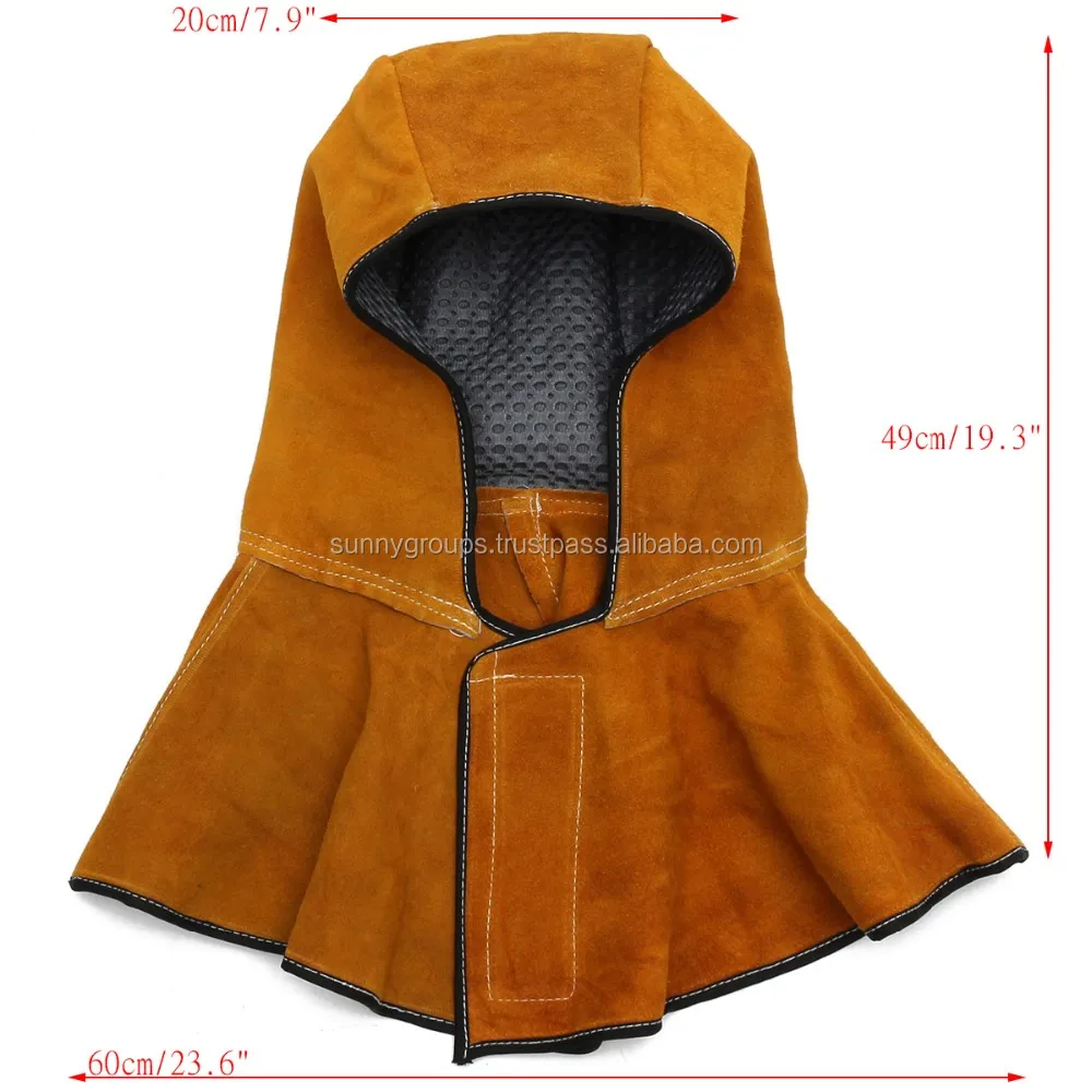 Cow Split Leather Welder Protective Welding Safety Hooded Cap,Leather