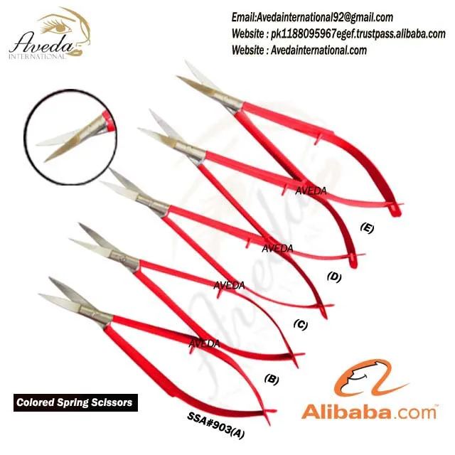 Blue Color Lash Spring Scissors Eyelash Curved Fine Point Spring ...