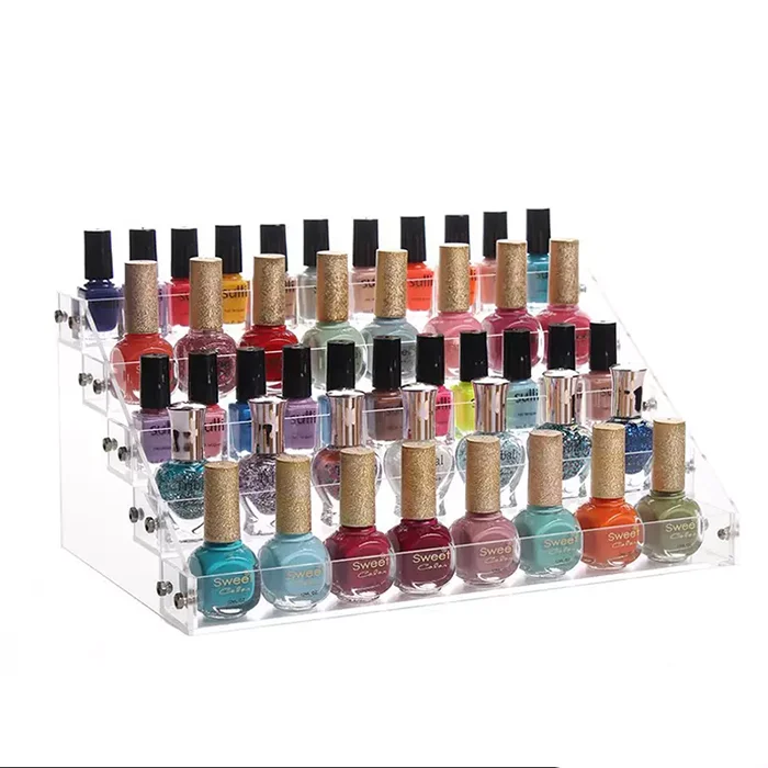 Nail Polish Rack Organizer 4 Tiers Acrylic Display Shelf Tray For