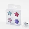 4pcs/set 5 petal Diamond Flower Knob Hooks Set With Removable Adhesive Sticker
