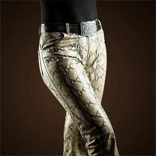 snakeskin leather pants