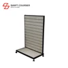 Wood wheel shoe tabletop panel rack display stand
