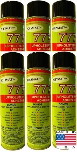 QTY6 Polymat 777 PROFESSIONAL SPRAY GLUE ADHESIVE TACK BONDS PAPER TO PLASTIC