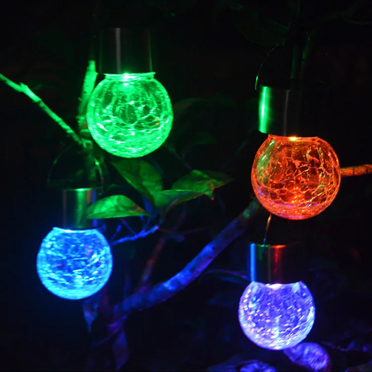 Best Selling High Lumen Solar Ball Light Glass Cracked Outdoor Lighting ...