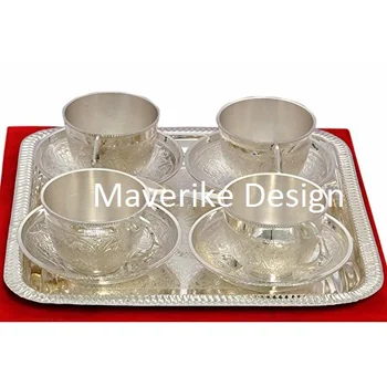 Silver Tea Cup Plate Set Silver Tea Cup Plate Set