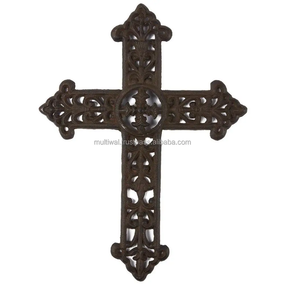 Wrought Iron Cross Decoration Metal Cross For Christian