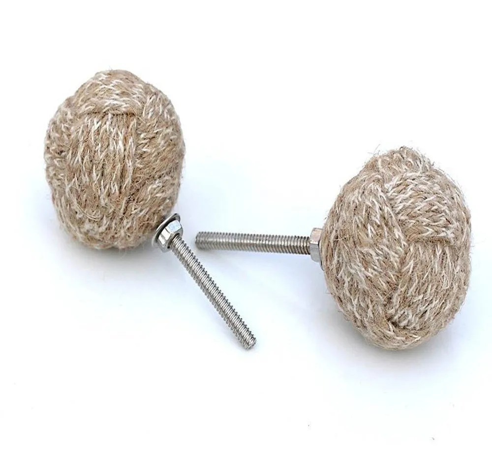 Nautical Jute Rope Knobs/rope Knot Drawer Pulls And Knobs/pull And Push