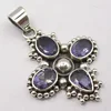 925 real sterling silver cut multi shape blue iolite pendant women's gift wholesale fashion jewellery
