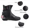 Motorbike Boots Shoes Red Professional Motorcycle Off road Racing Sport Leather Medium Boot Shoes Motorbike Sport Leather