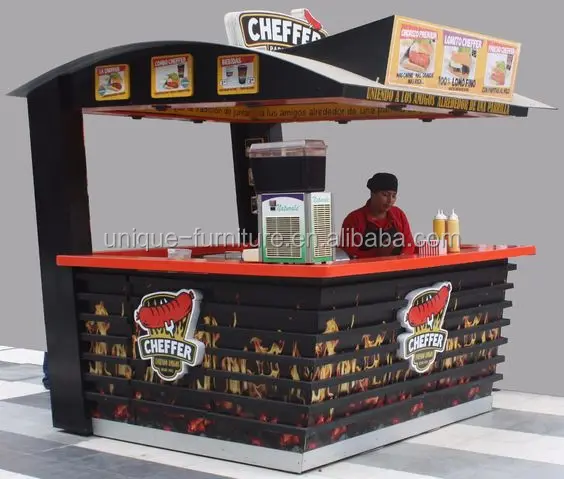 Most popular customized bubble tea bar kiosk &  fresh juice kiosk design for sale