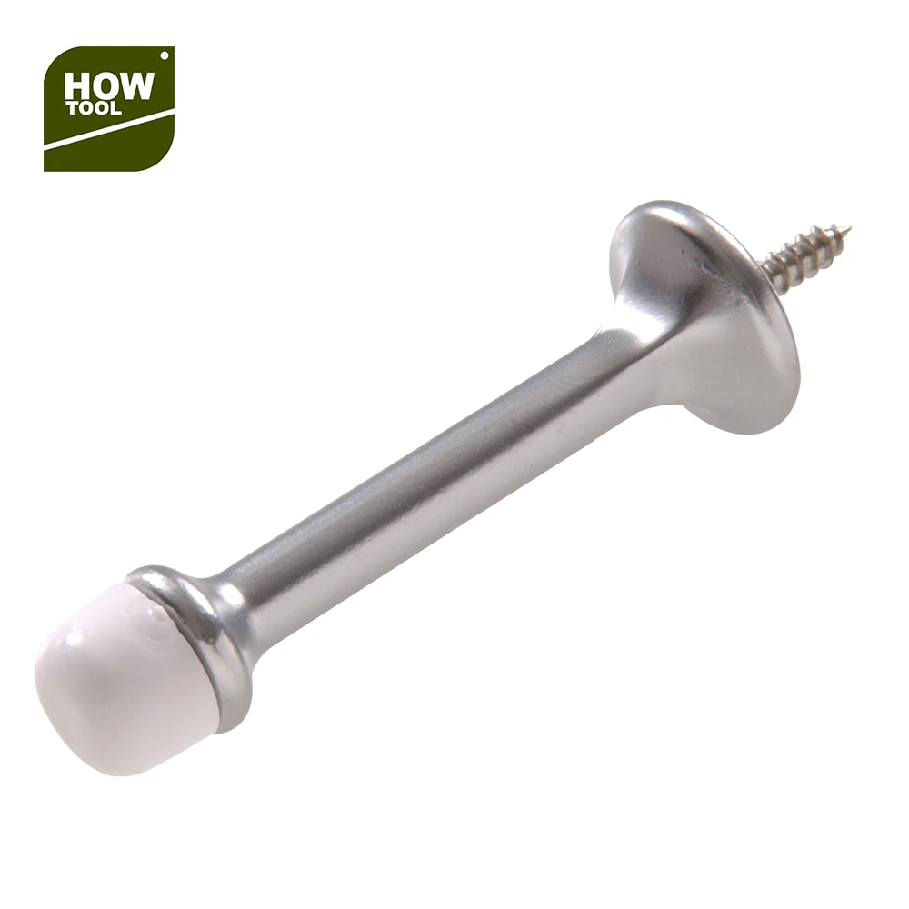 Rigid Door Stop Rubber Tip Heavy Duty 3" Zinc Die Cast Solid Rigid Door