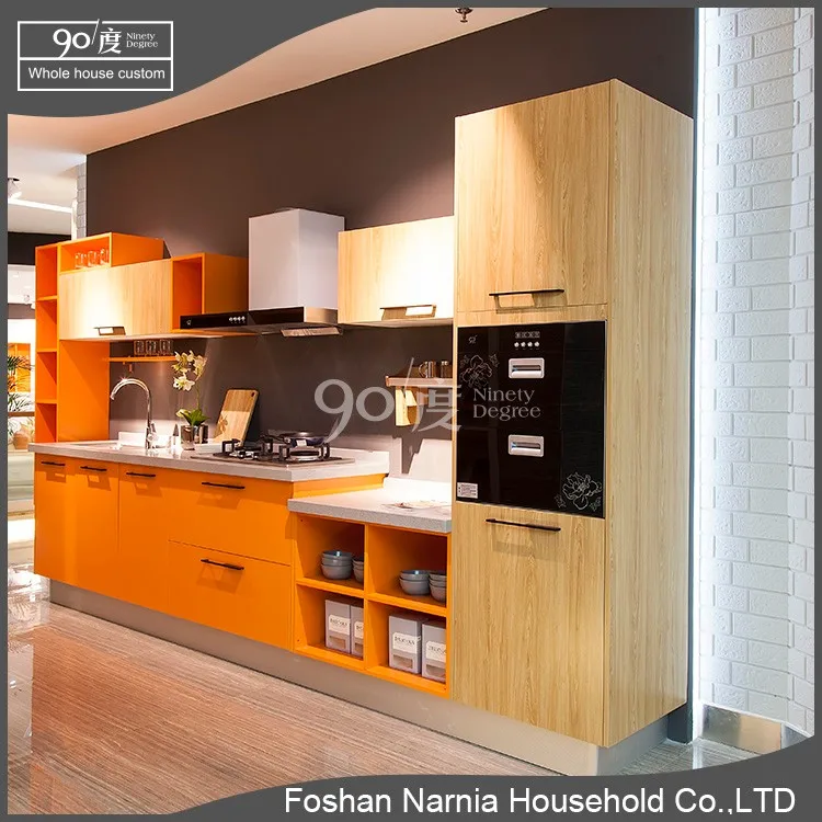 wood veneer lacquer wooden almirah designs kitchen for hidden