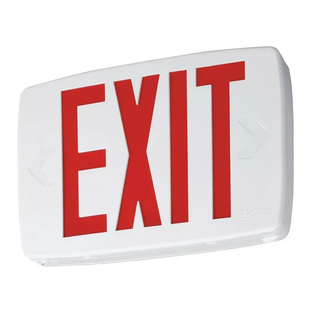 Lithonia Lighting LQM S W 3 G 120/277 EL N SD M6 Quantum Led Green Thermoplastic Exit Sign with Battery Backup and Self Diagnostics, White