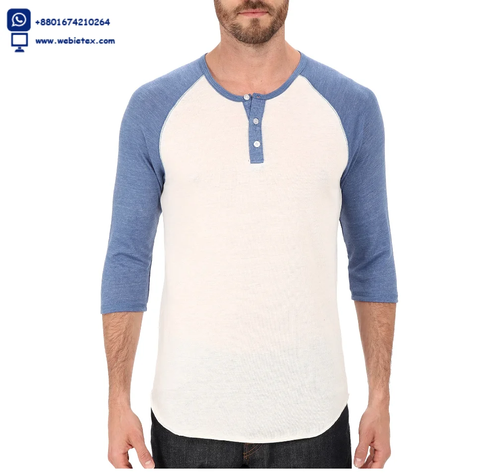 Mens Raglan Henley Shirt,Henley T-shirts,100% Cotton Raglan Henley ...