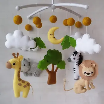 Felt Safari Baby Animals Mobiles Jungle Mobile Baby Hanging Mobile