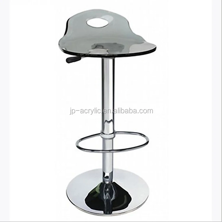 Modern Swivel Chrome Silver Adjustable Clear Lucite Acrylic Bar Stool