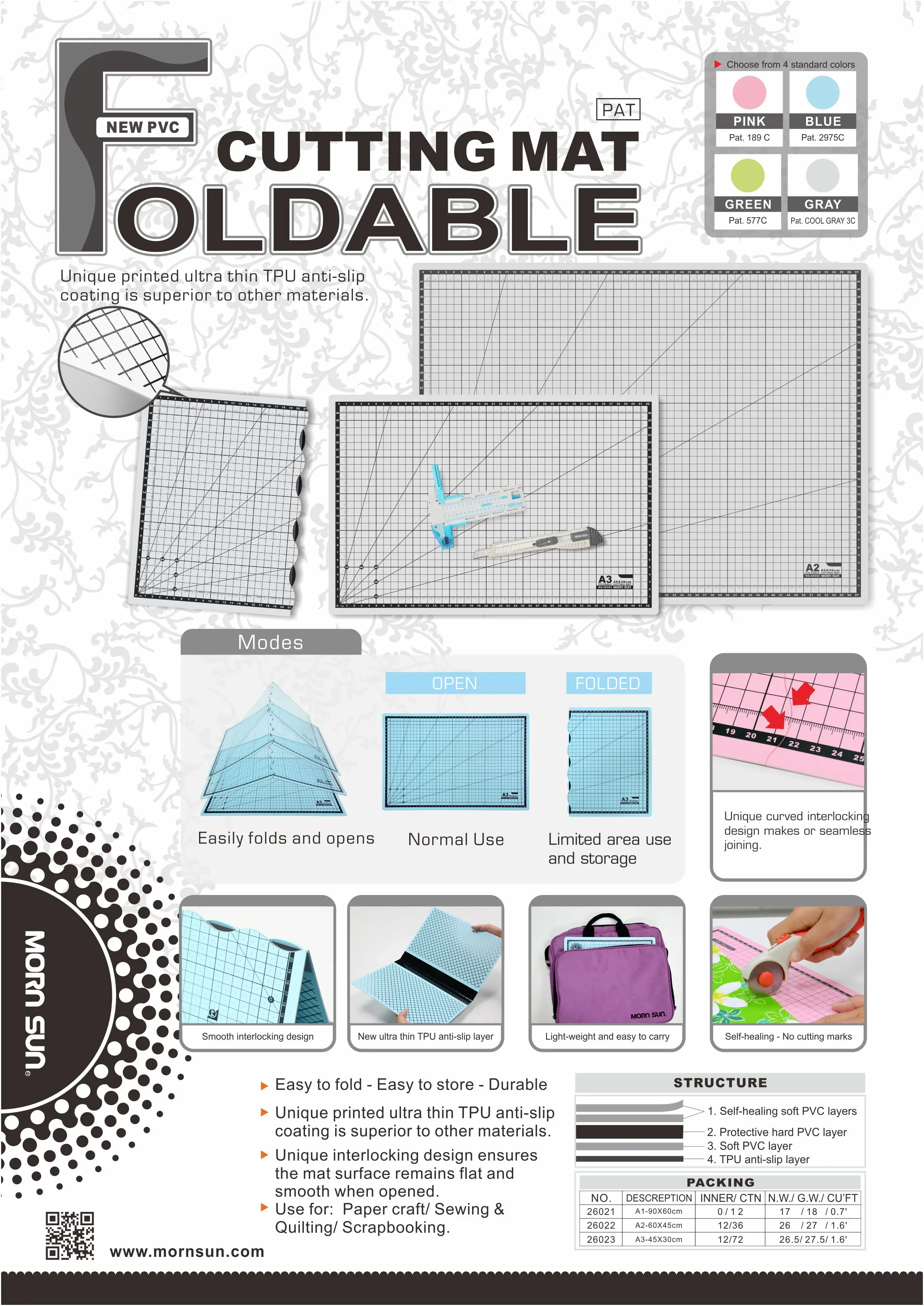 A1a4 4 Layers Self Healing Durable Pvc Oem Portable Grid Foldable