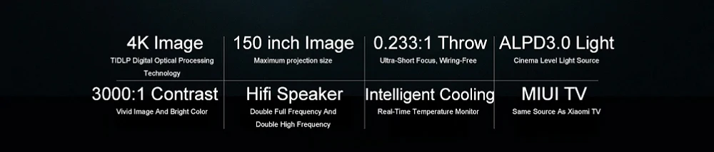 Xiaomi mijia 4K laser projector TV home theater short focus 5000 lumens