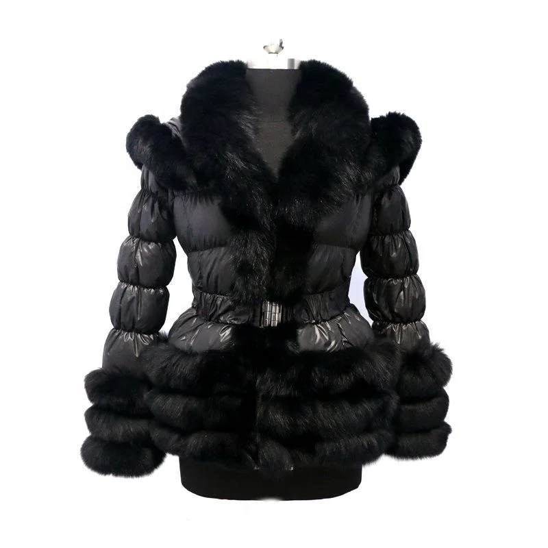 fox fur down coat