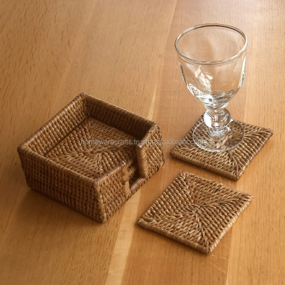 Square Rattan Cup Holder Set / Rattan Coaster From Vietnam Buy Rattan