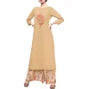 Light Yellow color Kurti with Plazzo With Thread Embroidery Work with Stone Work and Print work on Bottom