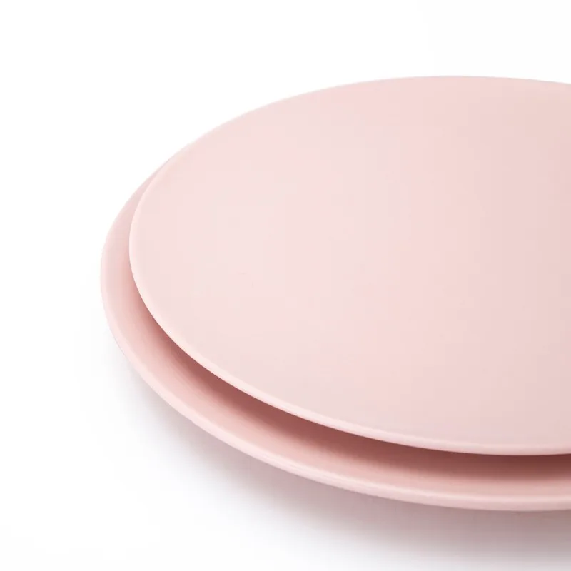 product-Two Eight-Wholesale Porcelain Matt Pink Hotel Round Eco Dinner Platter, Dinner Plates Unique
