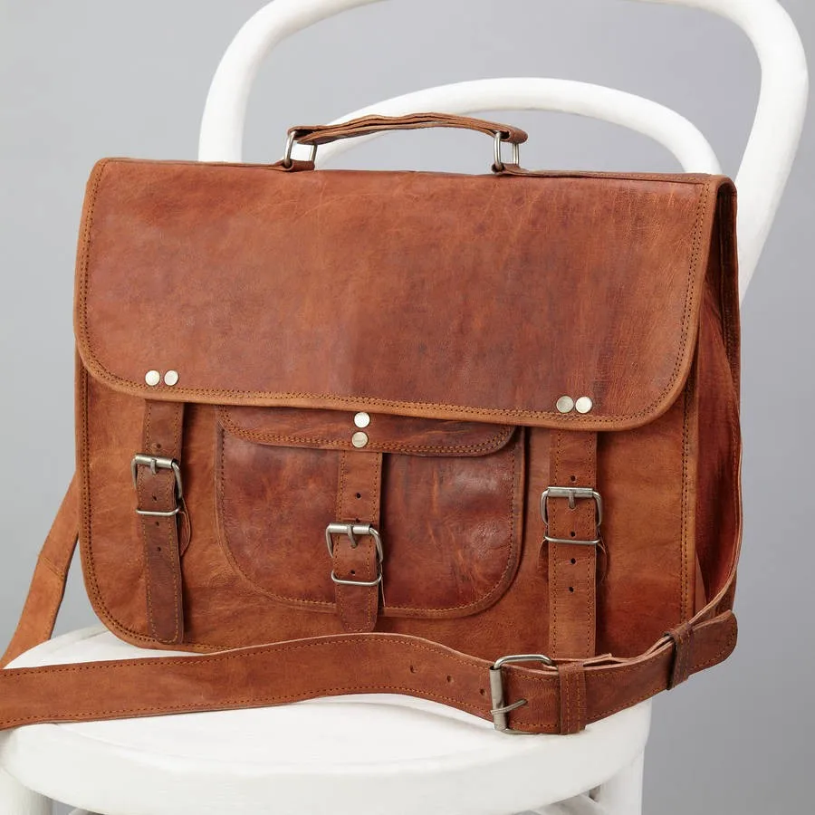 mens vintage leather shoulder bag