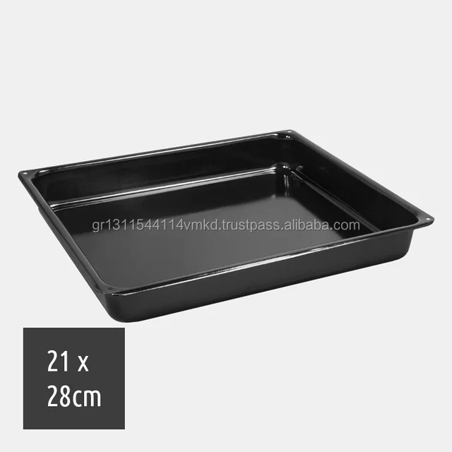 eco friendly enamel rectangular baking tray 28cm by 21cm