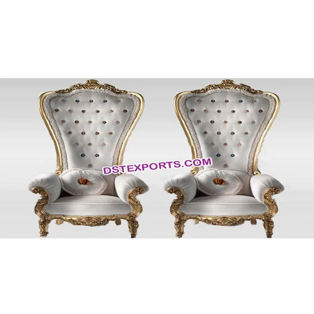 Wedding Royal Queen Throne Chairs Set Latest Maharani Indian