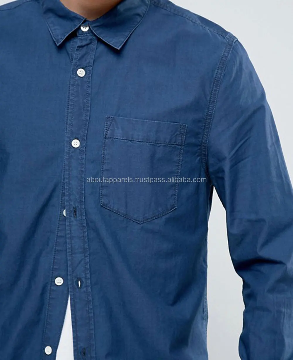 New Mens Denim Shirts Casual Classic Slim Fit Long Sleeve Good Quality