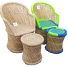 Ecofriendly Cane/Bamboo Dining Chair with Stool for Outdoor/Dining/Kitchen/Restaurant/Cafeteria