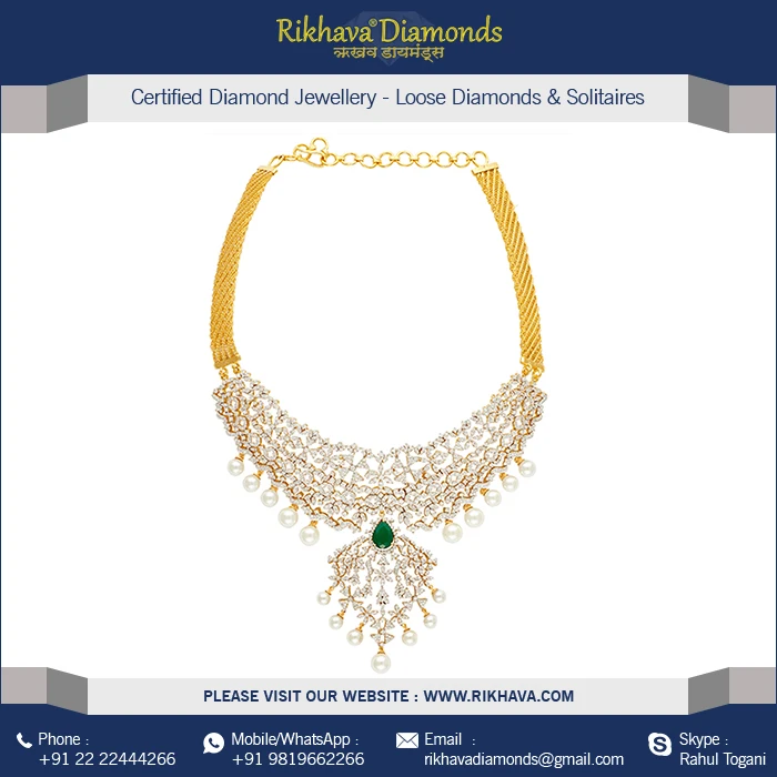 14kt Yellow Gold Diamond Necklace for Women