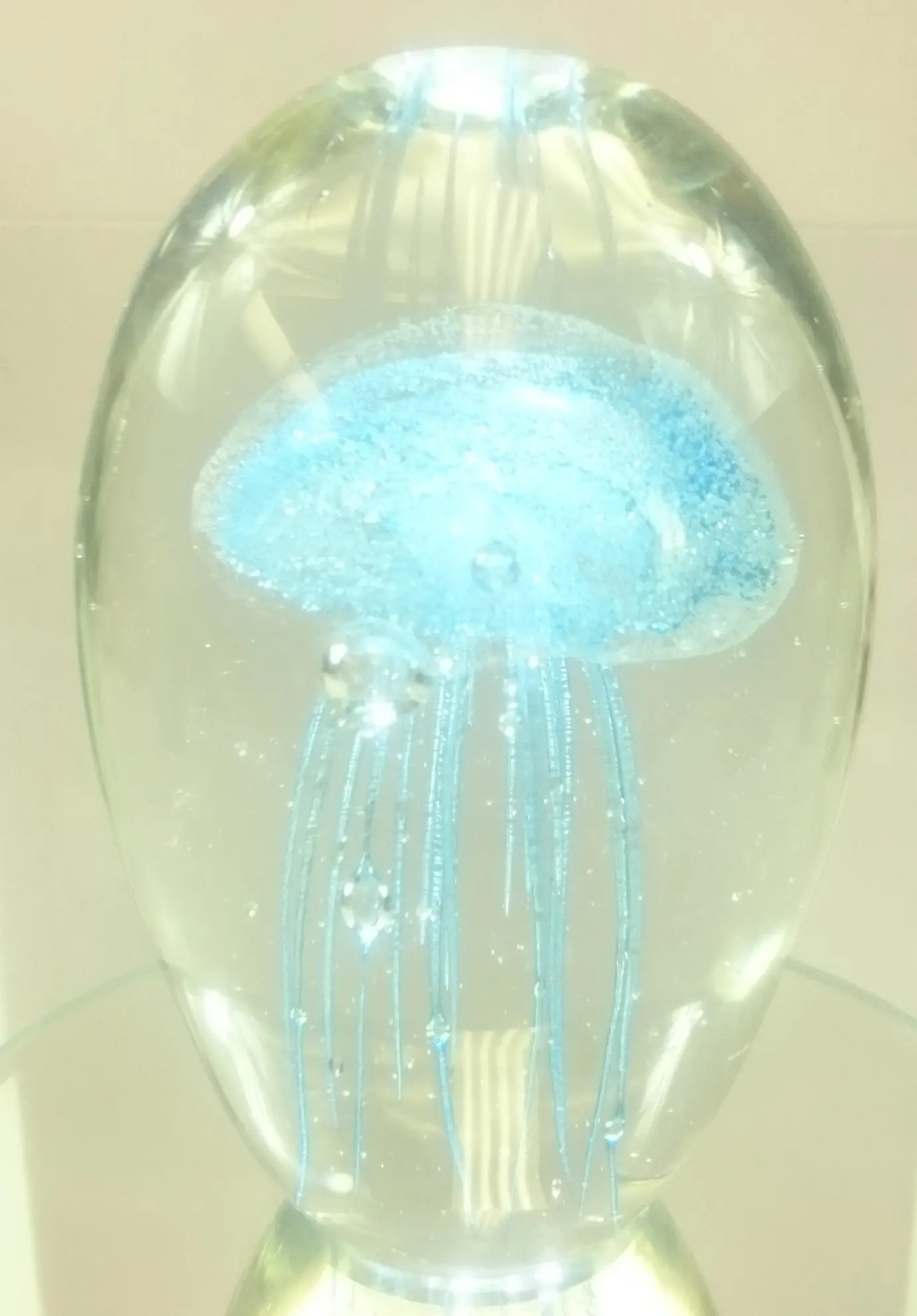 Sculpture Hongville Glass Crystal Jellyfish Paperweight Brown