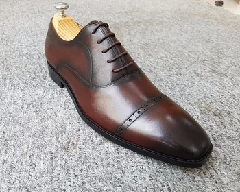 Leather Handmade Oxford Shoes 28282 