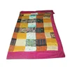 Indian Patchwork Saree Reusable Patola Silk Kantha Bedspread Quilts