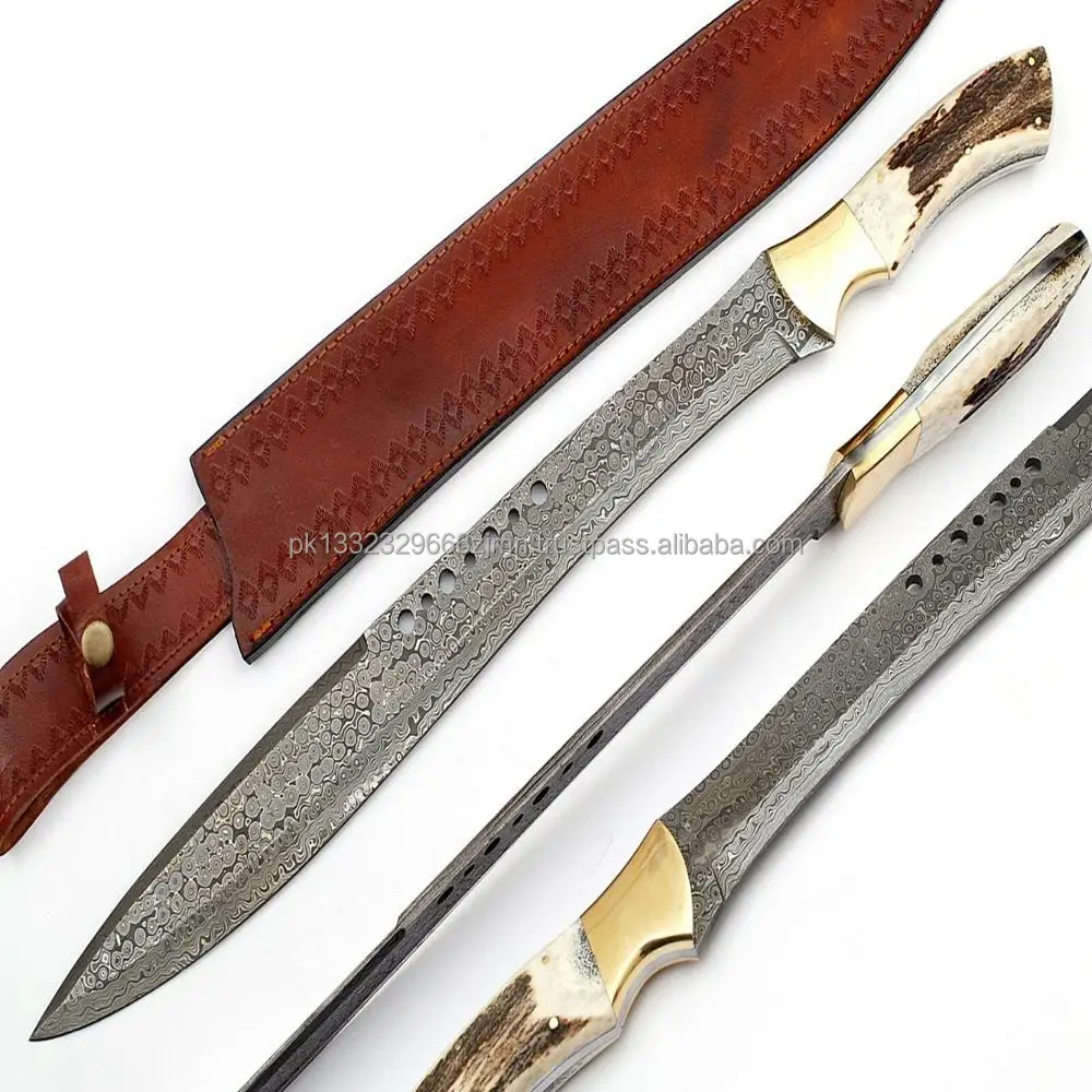 T&Ugrave;Y CHỈNH THỦ C&Ocirc;NG DAMASCUS TH&Eacute;P DAO RỰA DAO NGO&Agrave;I TRỜI SURVIVAL KNIFE CỐ ĐỊNH BLADE MANG THEO DAO