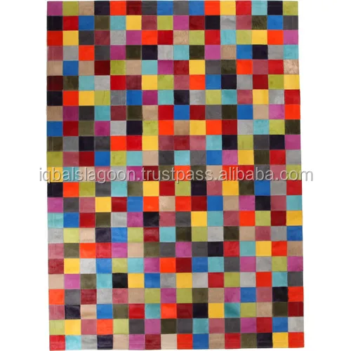 Multi Coloured Spanish Cowhide Rug View Patchwork Cowhide Rugs